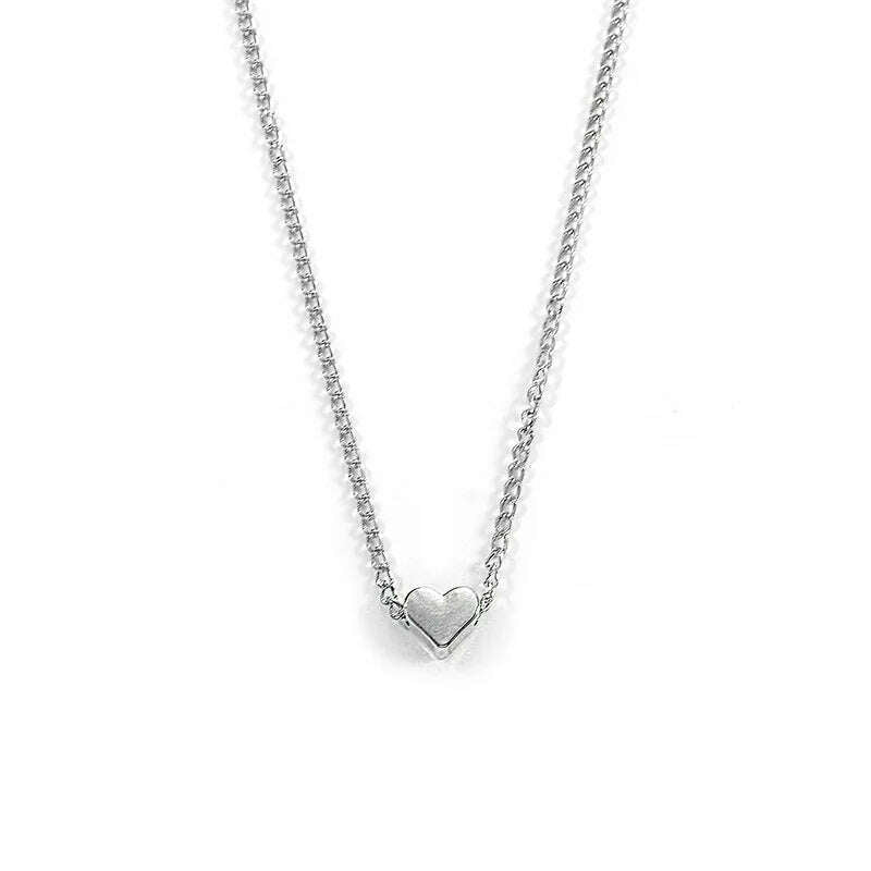 Vintage Tiny Heart Necklace for Women SHORT Chain Heart Pendant Necklace Gift Ethnic Bohemian Choker Necklace Jewelry wholesale - KIMLUD