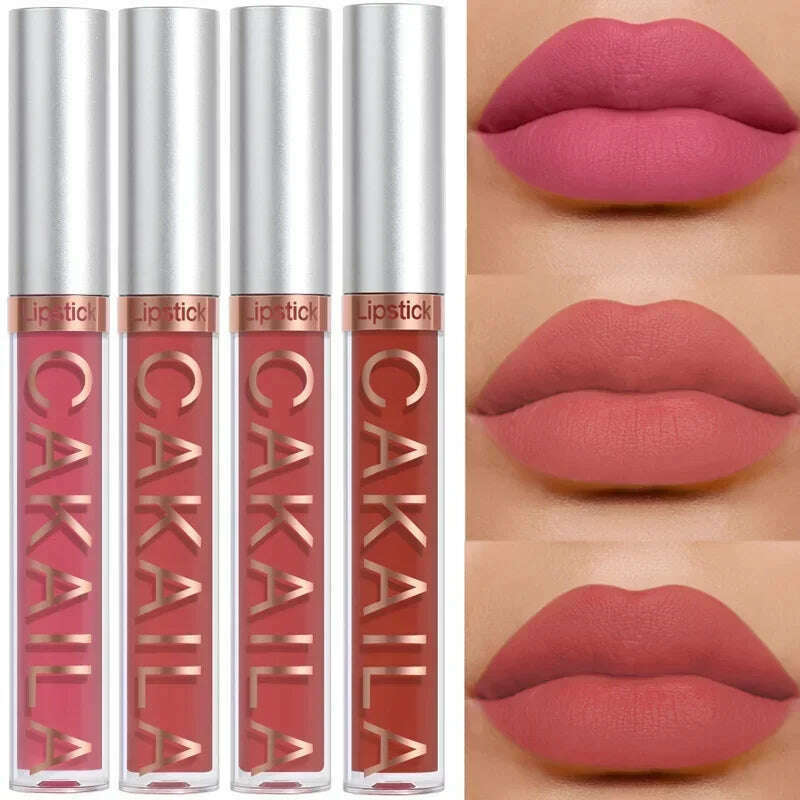 Waterproof Nude Lip Gloss 18Colors Lasting Velvet Matte Liquid Lipstick Moisturizing Non-stick Cup Lip Glaze Lip Makeup Cosmetic - KIMLUD