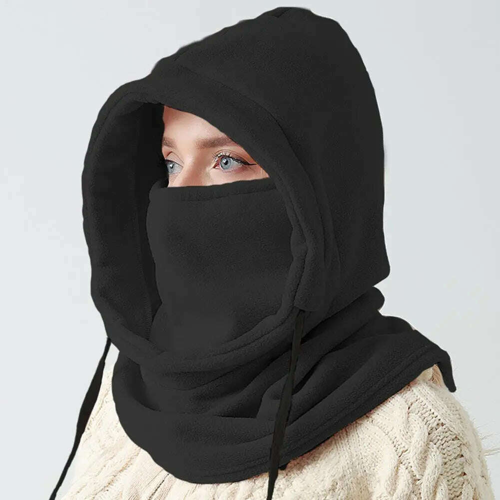 Women Beanie Fleece Cycling Hat Scarf Hooded Face Cover Men Camping Cycling Cap Ski Balaclava Beanie Bonnet Keep warm - KIMLUD