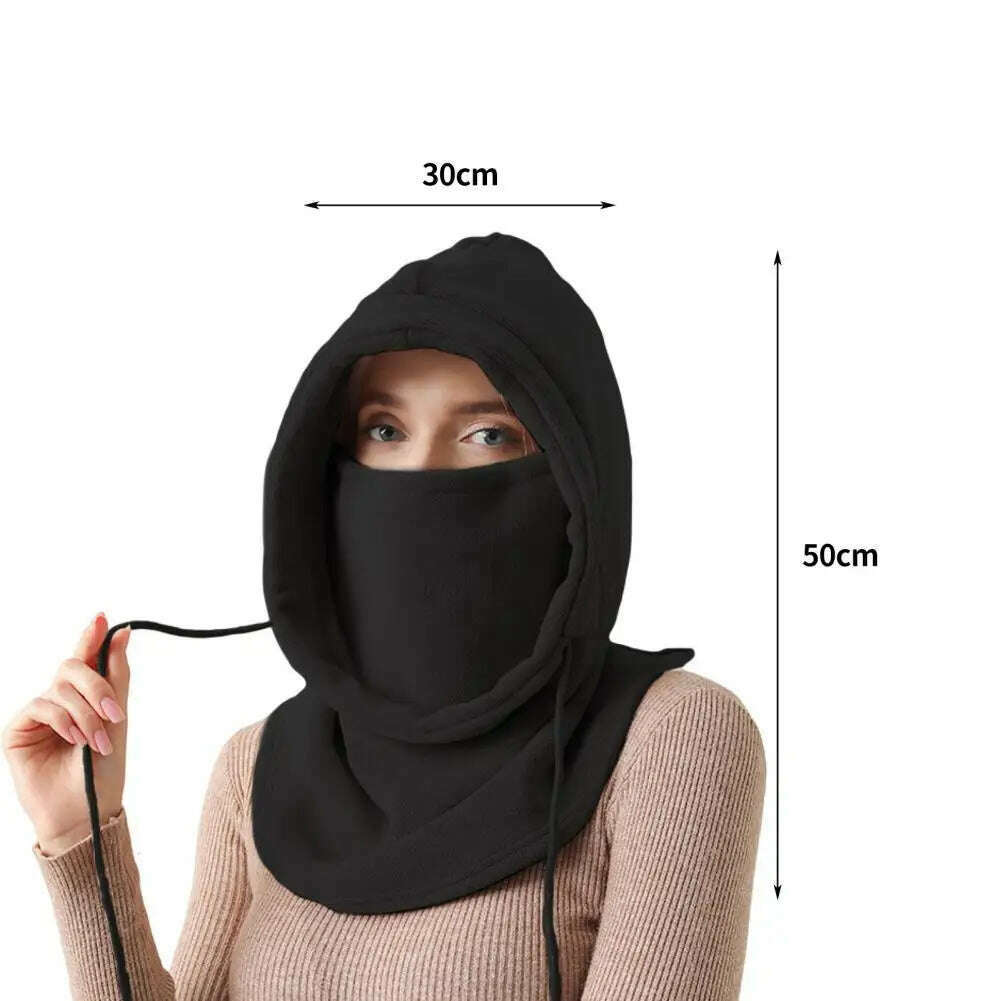 Women Beanie Fleece Cycling Hat Scarf Hooded Face Cover Men Camping Cycling Cap Ski Balaclava Beanie Bonnet Keep warm - KIMLUD