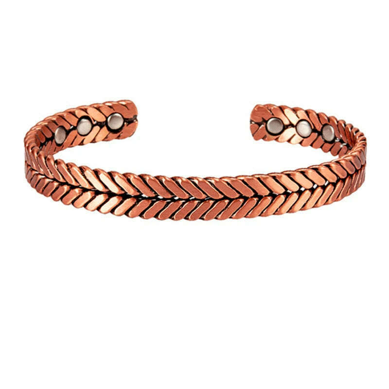 Women Tibetan Pure Copper Magnetic Healing Bracelet India Pattern Men's Spiritual Yoga Jewelry Adjustable Rope Inlay Style - KIMLUD