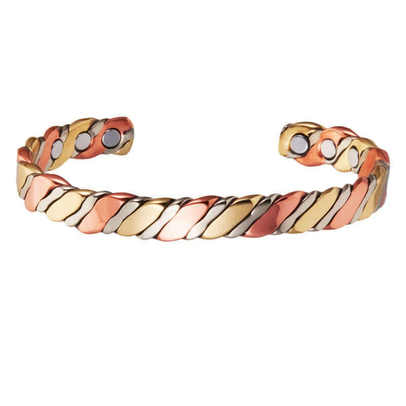 Women Tibetan Pure Copper Magnetic Healing Bracelet India Pattern Men's Spiritual Yoga Jewelry Adjustable Rope Inlay Style - KIMLUD