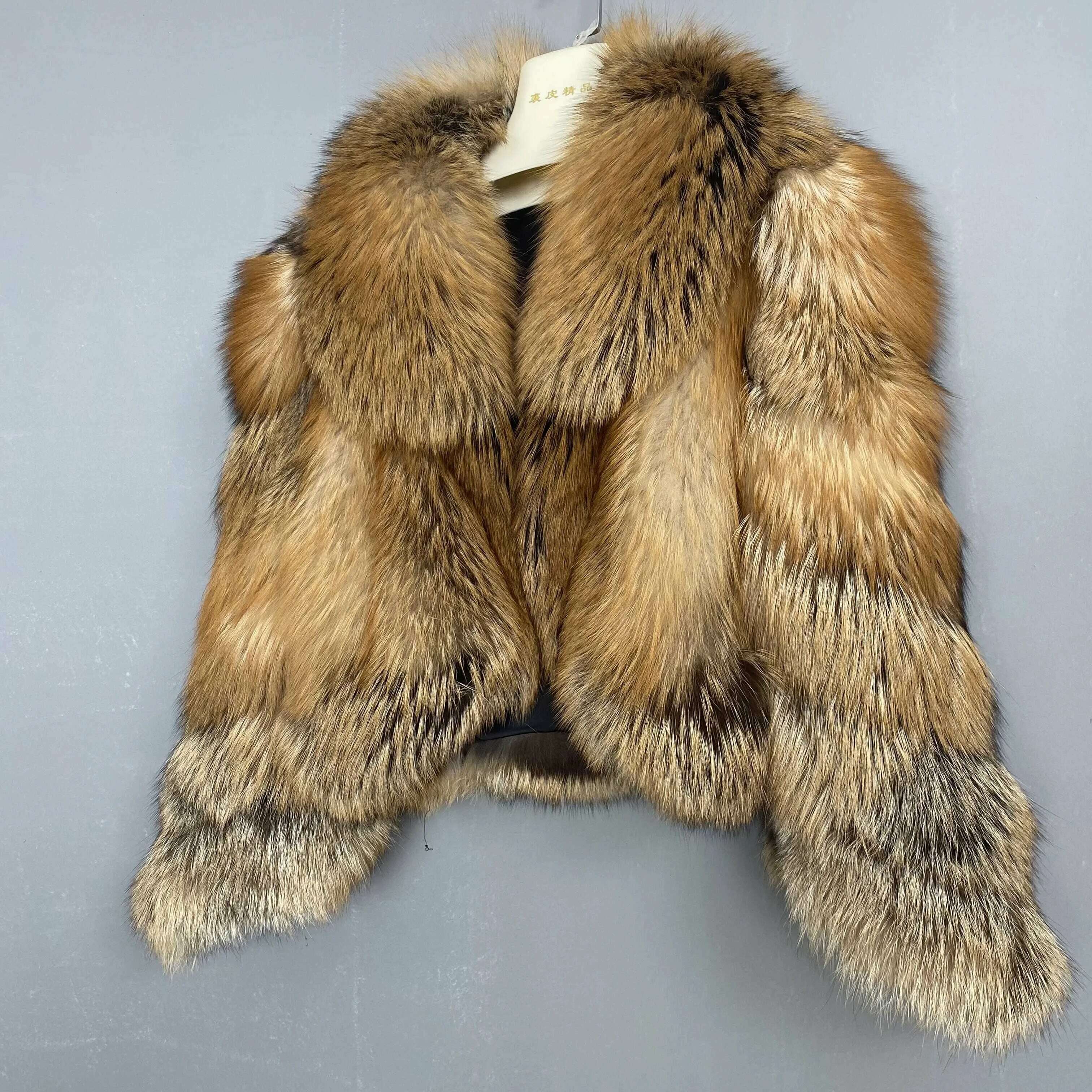 KIMLUD, Women's Fur Real Fox Fur Coat Long Sleeve Luxury Natural Fox Cloth Turn Down Collar, KIMLUD Womens Clothes