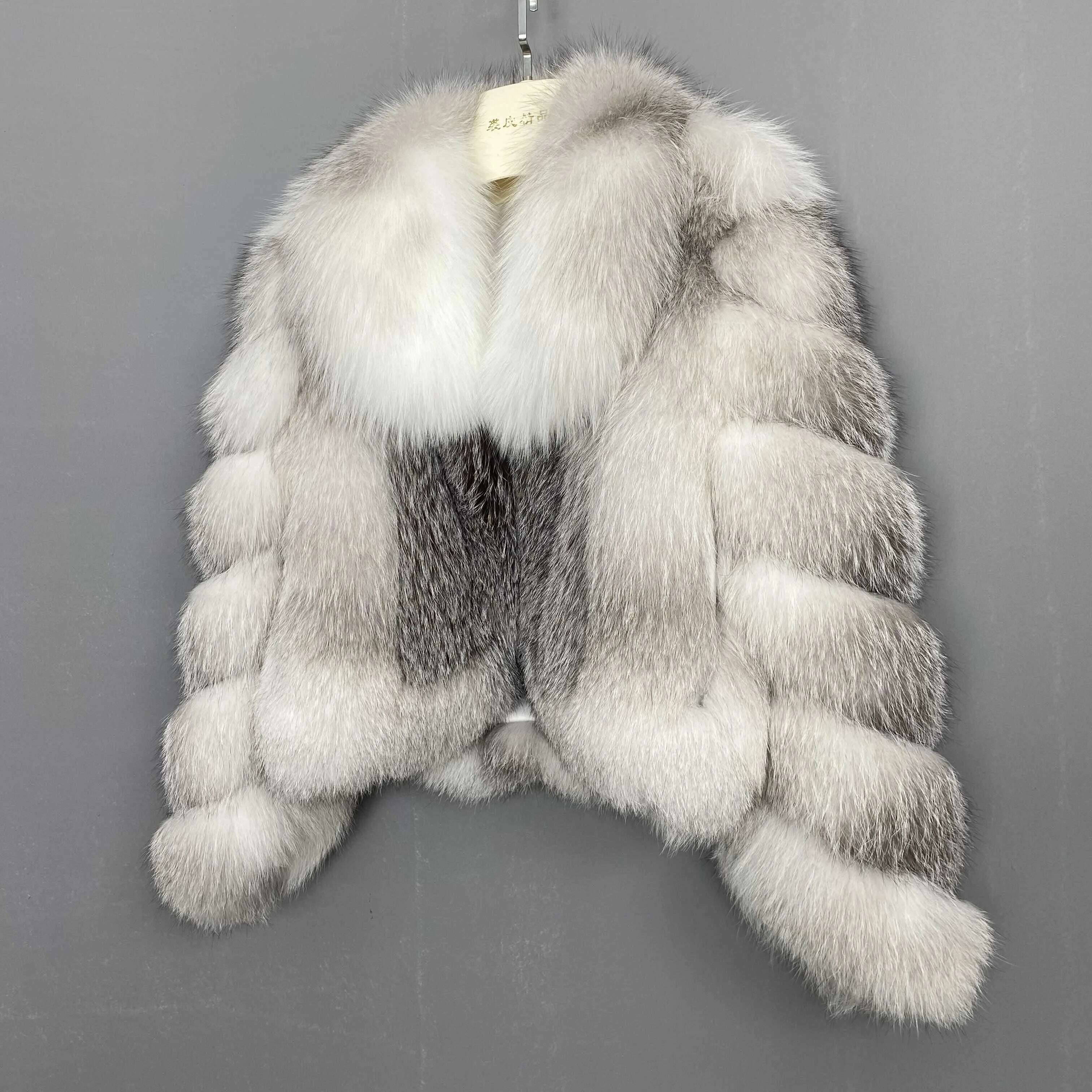 KIMLUD, Women's Fur Real Fox Fur Coat Long Sleeve Luxury Natural Fox Cloth Turn Down Collar, KIMLUD Womens Clothes