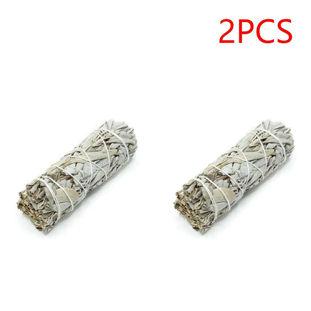 KIMLUD, 1-40PCS 10.5cm Natural White Sage Bundle Smudge Sticks Pure Leaf Smoky For Yoga Home Cleansing Healing Meditation Smudging, 2PCS 10.5cm Sage / CHINA, KIMLUD APPAREL - Womens Clothes