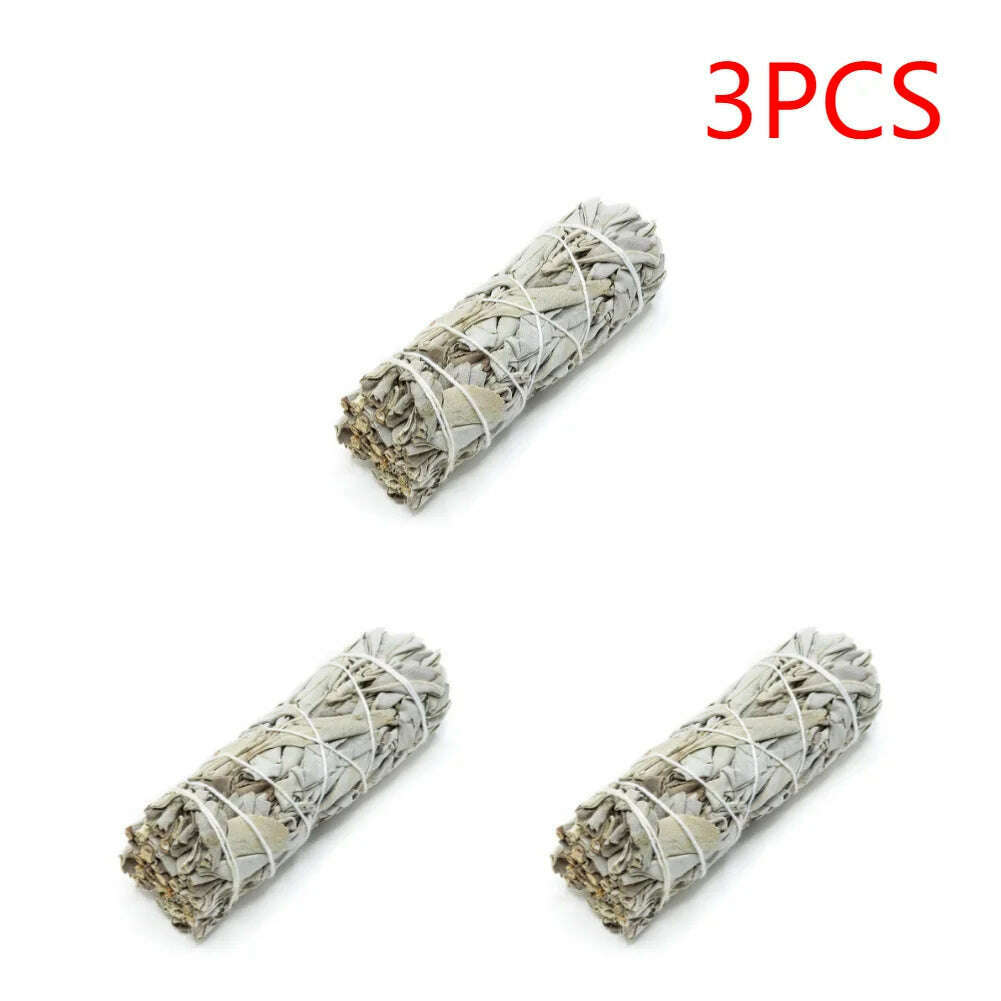 KIMLUD, 1-40PCS 10.5cm Natural White Sage Bundle Smudge Sticks Pure Leaf Smoky For Yoga Home Cleansing Healing Meditation Smudging, 3PCS 10.5cm Sage / CHINA, KIMLUD APPAREL - Womens Clothes