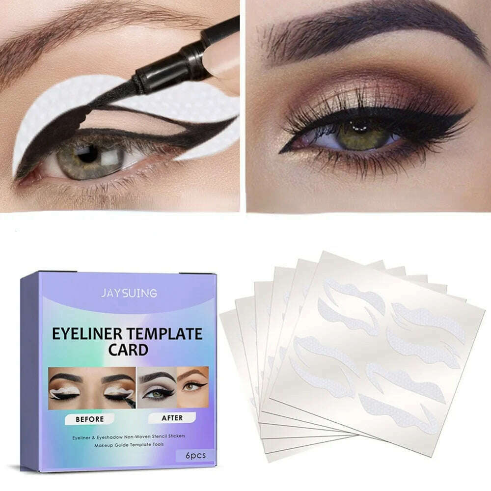 KIMLUD, 1 Box/bag Eyeliner Stencils Stickers Non-Woven Eye Liner Template Cards Eye Make Up Template Kits Eyeliner Shaping Tools 11*10cm, KIMLUD Womens Clothes