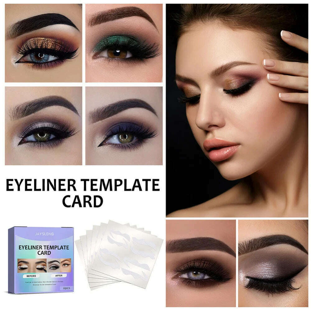 KIMLUD, 1 Box/bag Eyeliner Stencils Stickers Non-Woven Eye Liner Template Cards Eye Make Up Template Kits Eyeliner Shaping Tools 11*10cm, KIMLUD Womens Clothes