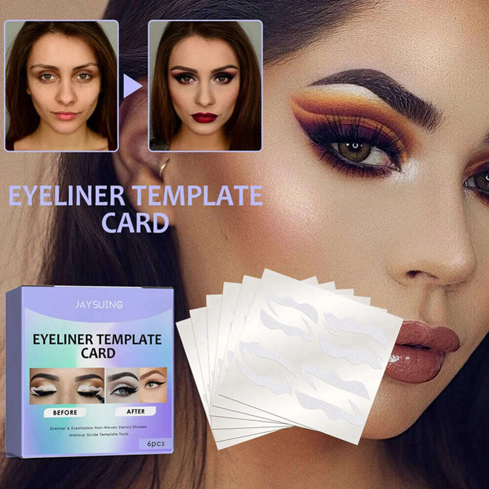 KIMLUD, 1 Box/bag Eyeliner Stencils Stickers Non-Woven Eye Liner Template Cards Eye Make Up Template Kits Eyeliner Shaping Tools 11*10cm, KIMLUD Womens Clothes