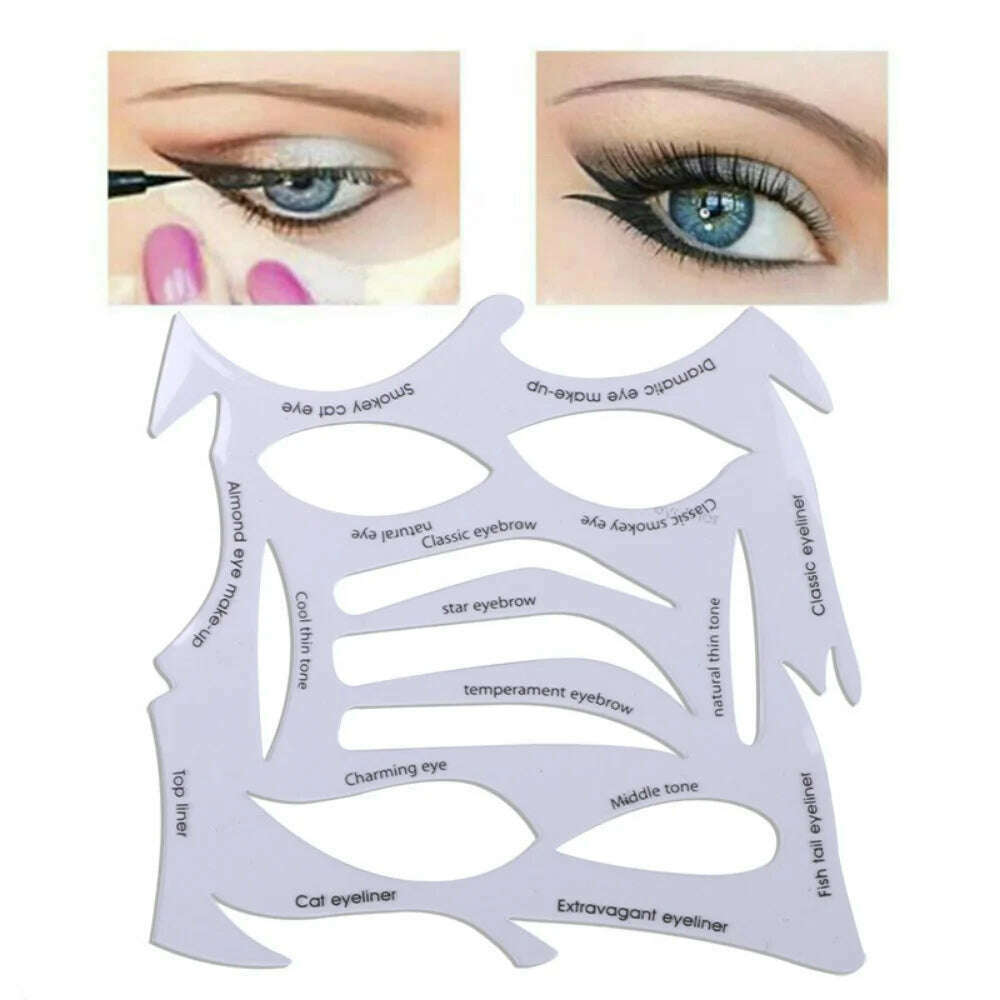 KIMLUD, 1 Box/bag Eyeliner Stencils Stickers Non-Woven Eye Liner Template Cards Eye Make Up Template Kits Eyeliner Shaping Tools 11*10cm, KIMLUD Womens Clothes