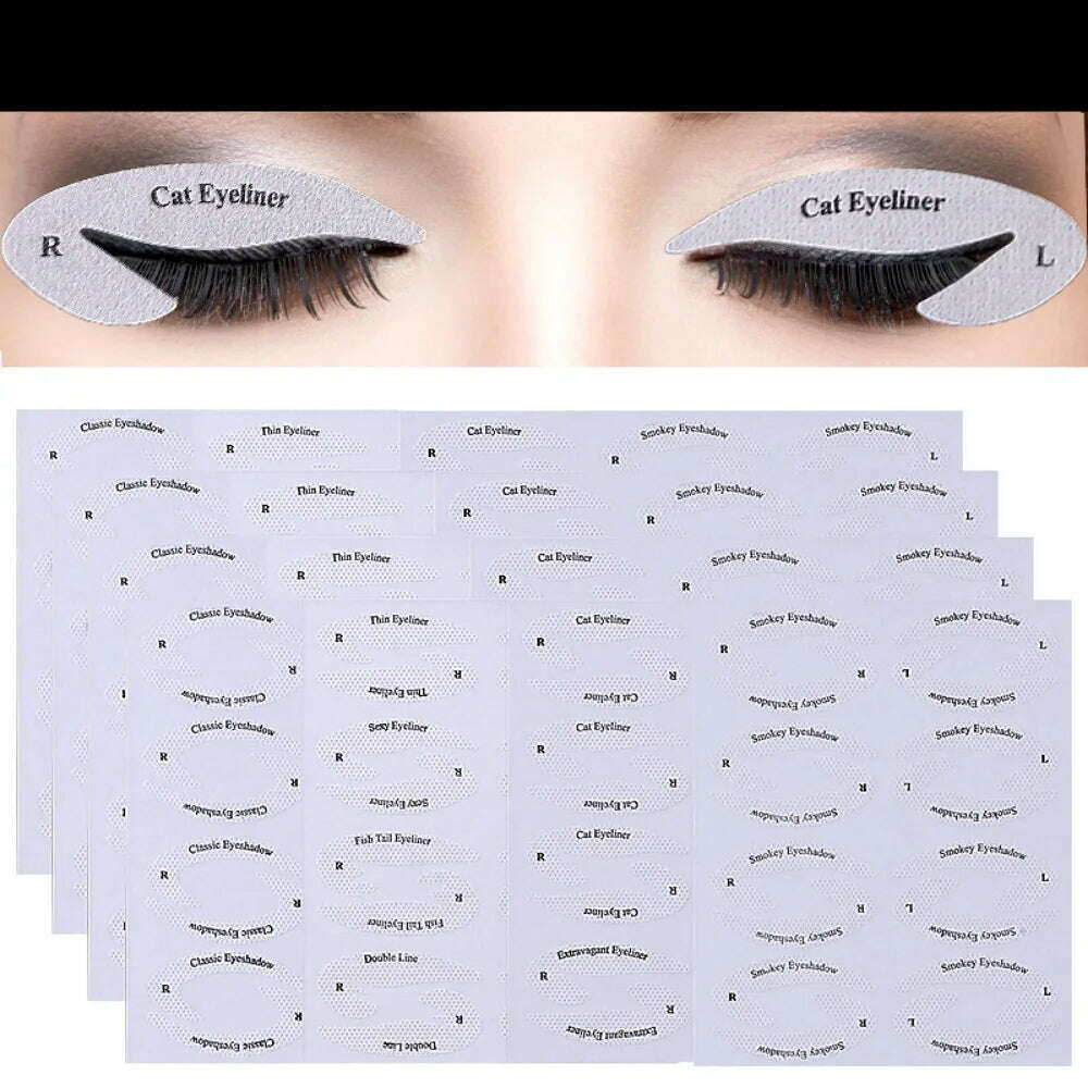 KIMLUD, 1 Box/bag Eyeliner Stencils Stickers Non-Woven Eye Liner Template Cards Eye Make Up Template Kits Eyeliner Shaping Tools 11*10cm, KIMLUD Womens Clothes