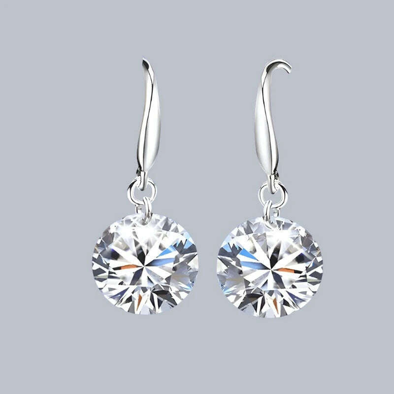 1 Carat Moissanite Earrings Women 925 Sterling Silver Drop Earrings 14k White Gold Plated Copy Diamond Pendant Earrings Jewelry - KIMLUD