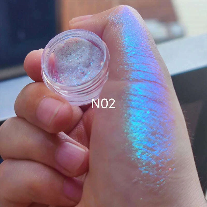 KIMLUD, 1 Jar Mini Ultra Fine Chameleon Chrome Powder Blue/Purple Metallic Glitter Powder Bottled Chameleon Effect Manicure Powder YZL9, KIMLUD Womens Clothes