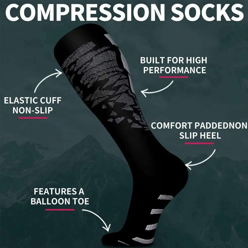 KIMLUD, 1 Pair Compression Sports Socks for Women and Men - Calf Support Socks for Running Nurses Flight Pregnancy Circulation Athletic, KIMLUD Womens Clothes