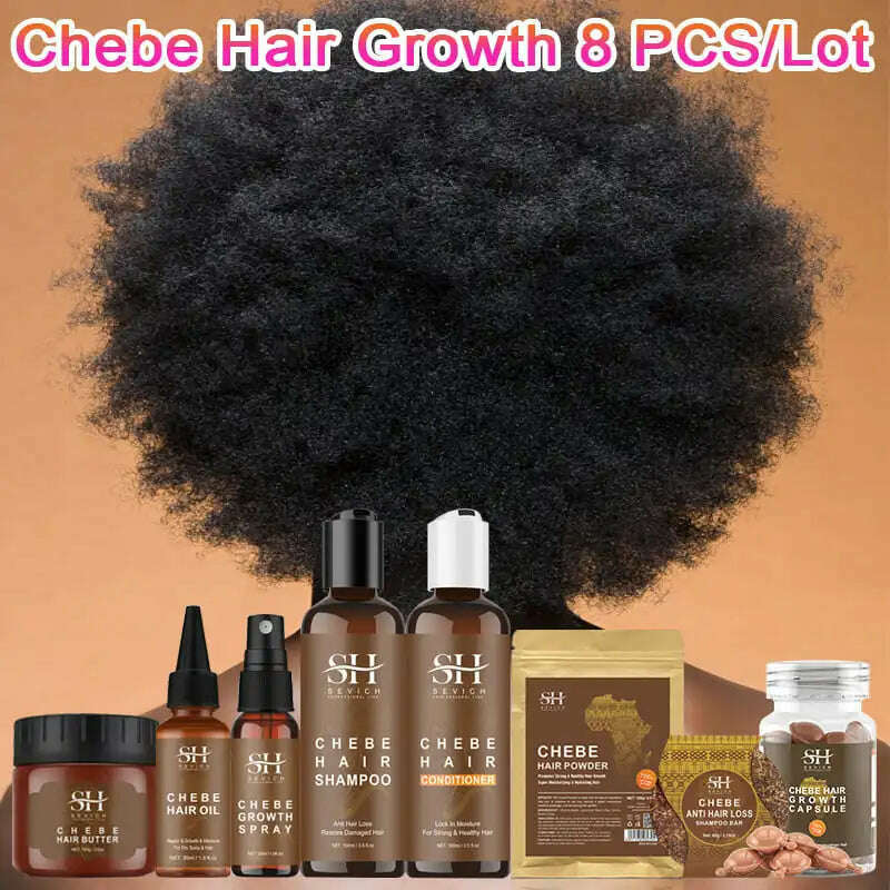 100% Chebe Set Fast Hair Growth Set Chebe Oil Traction Alopecia Anti Break Loss Chebe Powder Africa Chad Hair Loss Treatmen - KIMLUD