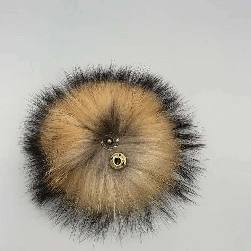 KIMLUD, 100% natural fox fur pompom raccoon fur pom  pom for hat beanies DIY Fur Pompon For Caps Bags Scarf Accessories, KIMLUD Womens Clothes