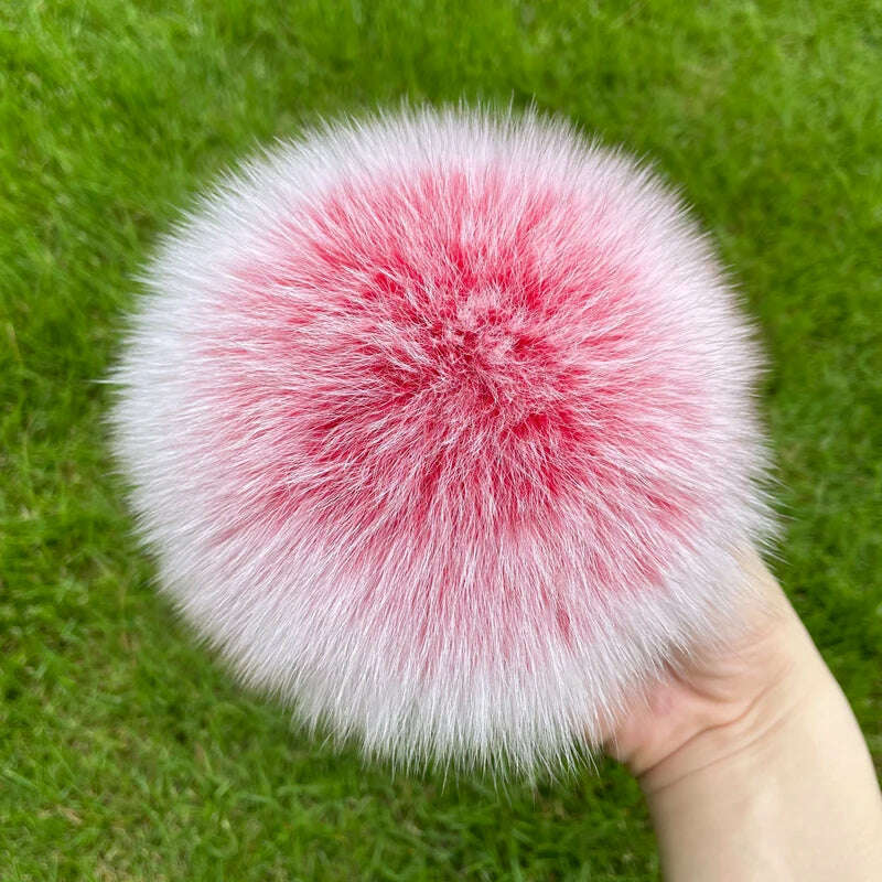 KIMLUD, 100% natural fox fur pompom raccoon fur pom  pom for hat beanies DIY Fur Pompon For Caps Bags Scarf Accessories, fox red 2, KIMLUD APPAREL - Womens Clothes