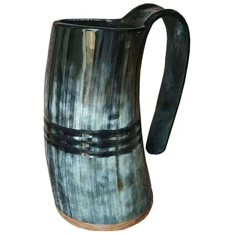 100% Natural Hand Made Ox Horn Mug Viking Drinking Mugs Beer Drinking Horn Coffee Mug-Food Grade&One Year Warranty - KIMLUD