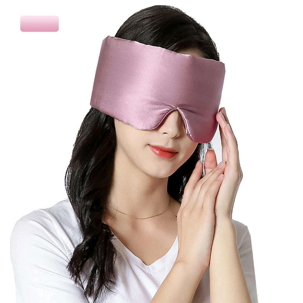 KIMLUD, 100% Natural Mulberry Silk Sleeping Mask Silk Eye Patch Eyeshade Portable Travel Eyepatch Nap Eye Cover Soft Blindfold Smooth, Deep Pink, KIMLUD APPAREL - Womens Clothes