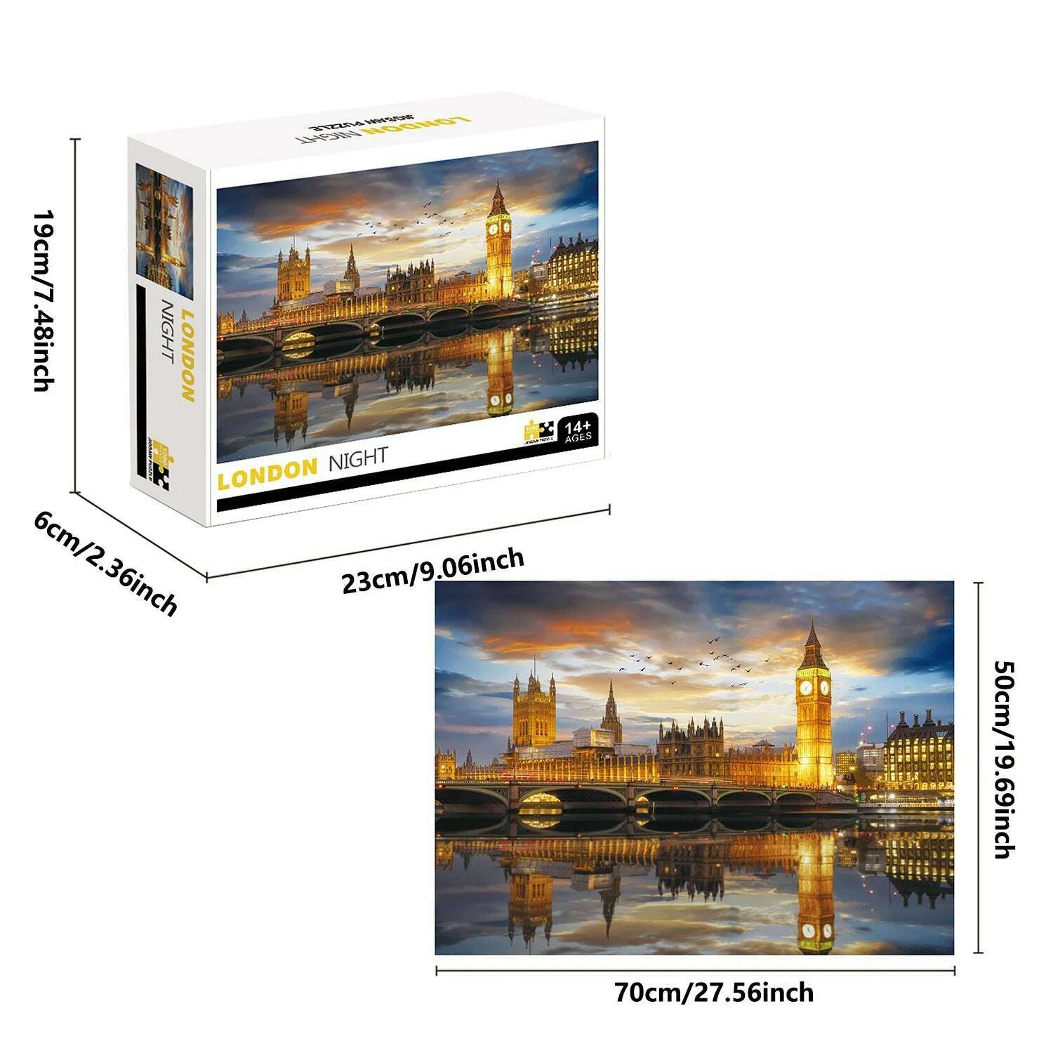 1000 Pieces London Night Jigsaw Puzzle Home Decor Adults Puzzle Games Family Fun Floor Puzzles Educational Toys for Kids - KIMLUD