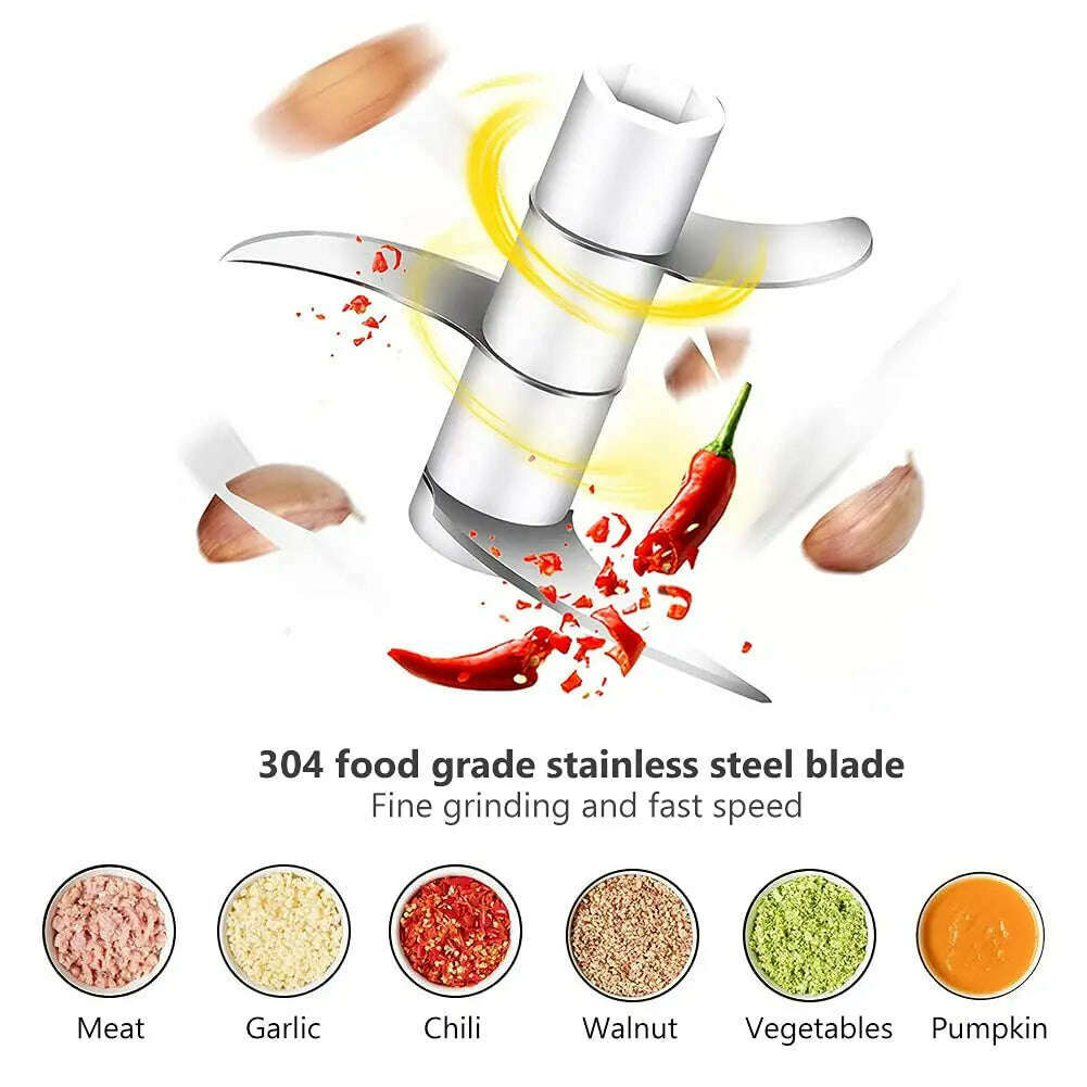 KIMLUD, 100/300mL Mini Electric Garlic Chopper USB Charging Ginger Masher Machine Sturdy Durable Chili Vegetable Crusher Kitchen Tool, KIMLUD Womens Clothes