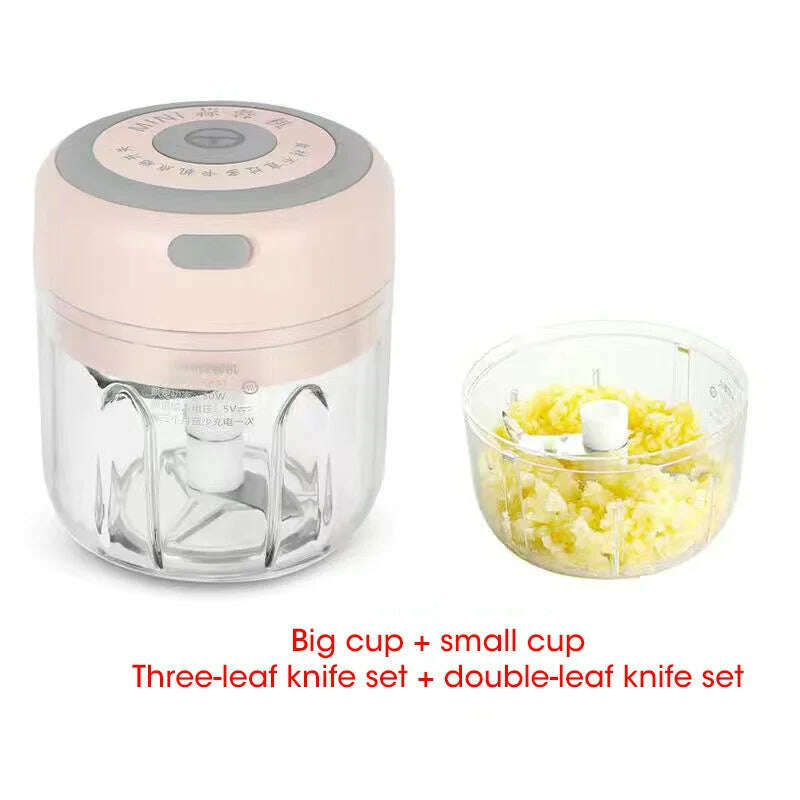 KIMLUD, 100/300mL Mini Electric Garlic Chopper USB Charging Ginger Masher Machine Sturdy Durable Chili Vegetable Crusher Kitchen Tool, Package 12, KIMLUD APPAREL - Womens Clothes