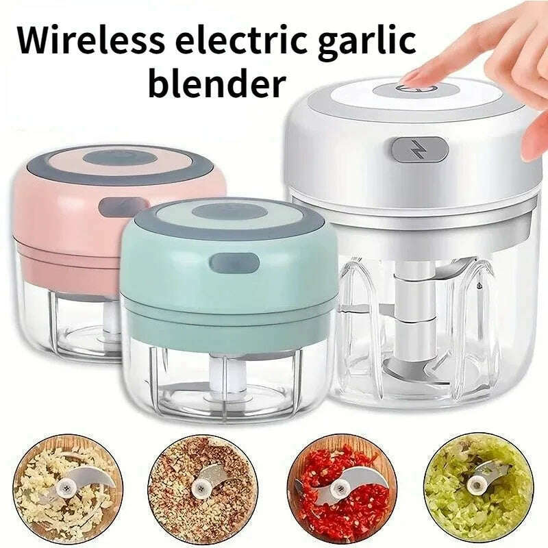 100ml/250ML Manual Meat Mincer Garlic Chopper Rotate Garlic Press Crusher Vegetable Onion Cutter Kitchen Cooking Accessories - KIMLUD