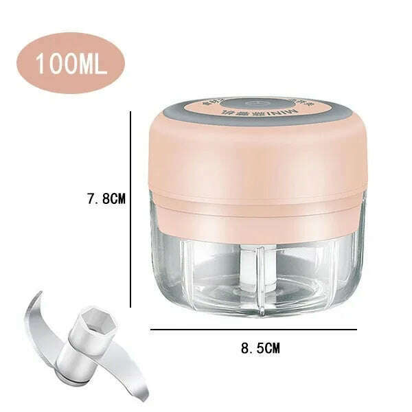 KIMLUD, 100ml/250ML Manual Meat Mincer Garlic Chopper Rotate Garlic Press Crusher Vegetable Onion Cutter Kitchen Cooking Accessories, 105-Pink100ml, KIMLUD APPAREL - Womens Clothes