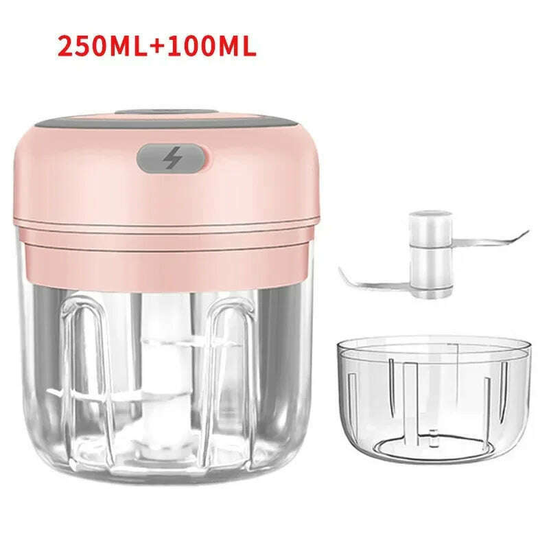 KIMLUD, 100ml/250ML Manual Meat Mincer Garlic Chopper Rotate Garlic Press Crusher Vegetable Onion Cutter Kitchen Cooking Accessories, 105-2Cups-Pink, KIMLUD APPAREL - Womens Clothes