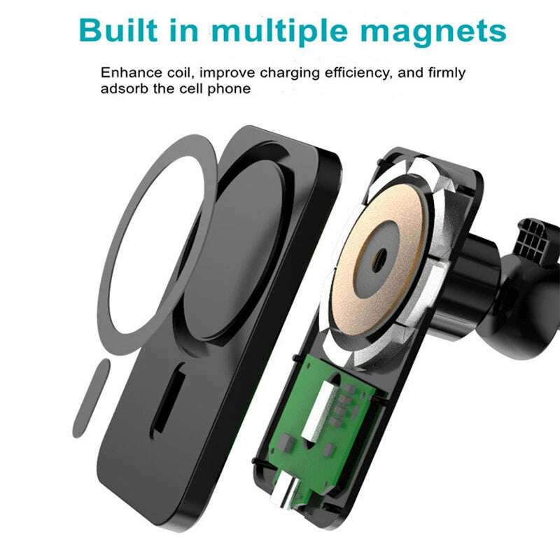 100W Fast Car Wireless Chargers Magnetic Car Air Vent Phone Holder for iPhone 13 14 15 Pro Max Samsung Macsafe Charging Station - KIMLUD