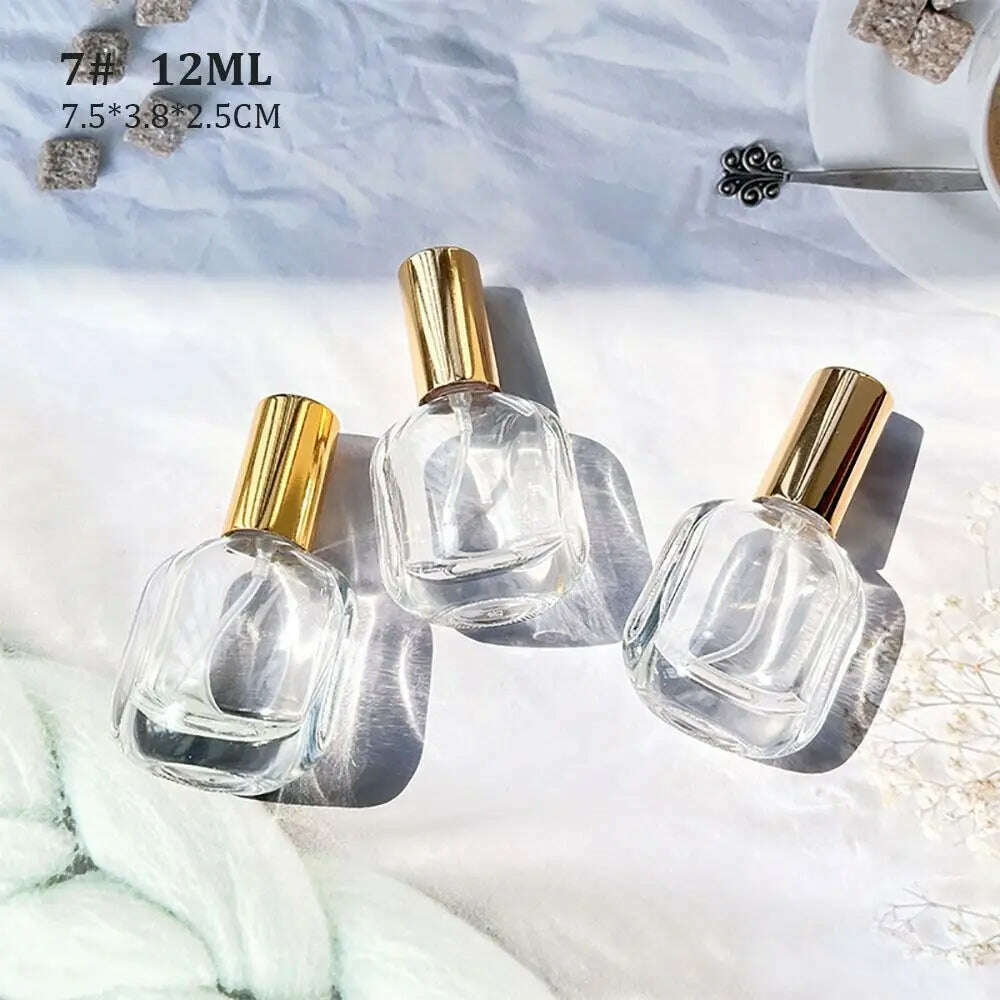 10/12 ML Perfume Spray Bottle High Quality Perfume Atomizer Protable Travel Refillable Cosmetic Container Liquid Bottle - KIMLUD