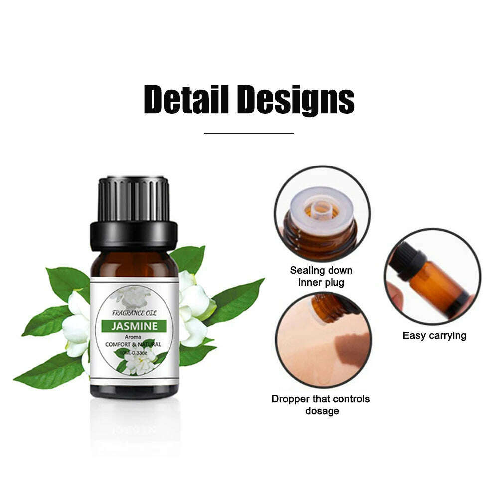 10ML Aromatherapy Essential Oil Perfume Lemon Lily Mint Jasmine Natural Plant Extraction Essential Oil Home Fragrance Products - KIMLUD