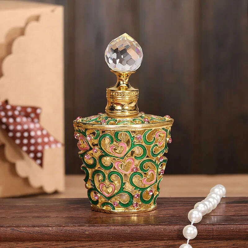 10ml Vintage Perfume Refill Bottle Arab Dubai Style Handmade Parfume Refillable Mini Empty Dropper Bottle Essential Oil Bottles - KIMLUD