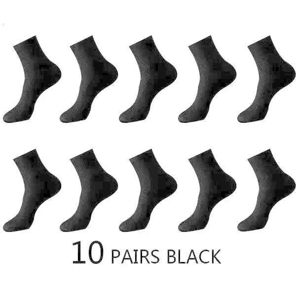 KIMLUD, 10Pairs/Men's Bamboo Fiber Socks Classic Business Office Stockings Breathable Deodorant Feet Men's Dress Socks Plus-size EU39-45, 10pairs Black / EU39-45, KIMLUD APPAREL - Womens Clothes