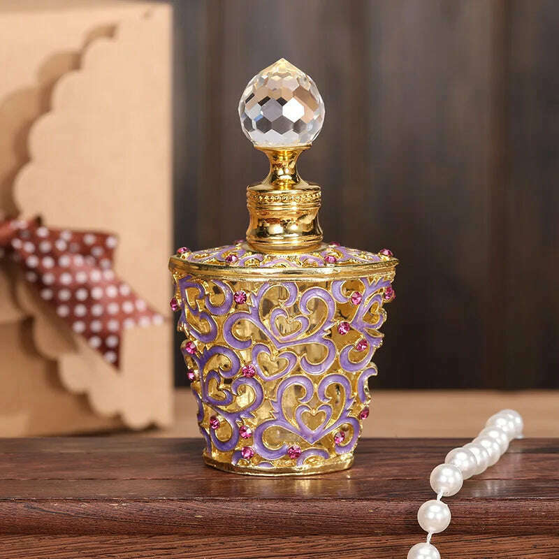 KIMLUD, 10pcs 10ml Vintage Perfume Refill Bottle Arab Dubai Style Mini Empty Perfume Dropper Bottle Refillable Essential Oil Bottles, KIMLUD Womens Clothes