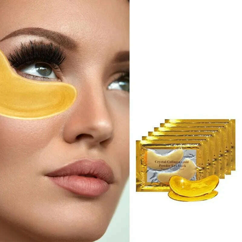 KIMLUD, 10pcs Crystal Collagen Gold Powder Eye Mask Anti-Aging Dark Circles Acne Beauty Patches For Eye Skin Care Korean Cosmetics, KIMLUD Womens Clothes