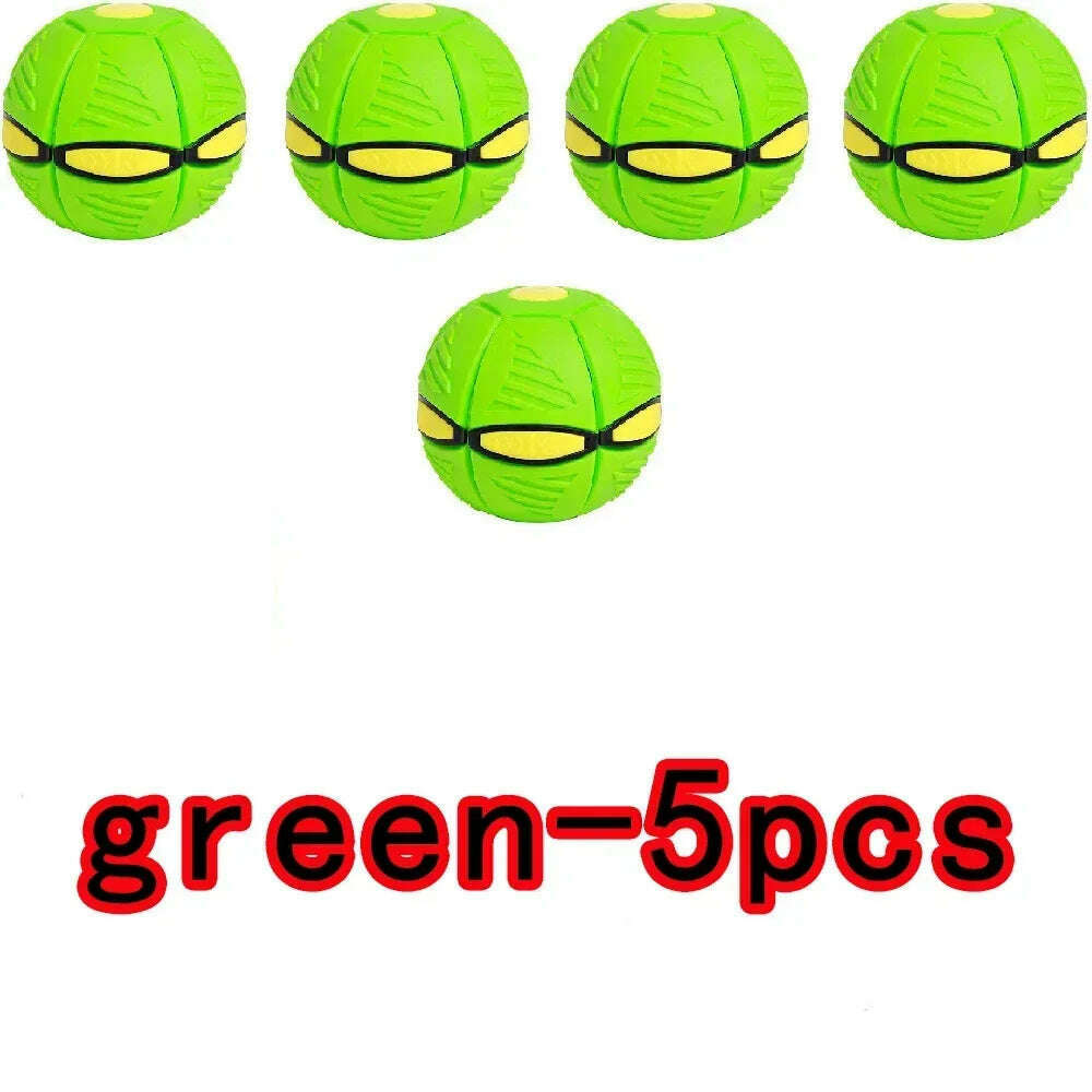 KIMLUD, 10pcs Flying Saucer Ball Outdoor Parent Children Toy Foot Magic Deformation Foot Pressure Decompression Vent Teasing Dogs Ball, green 5pcs, KIMLUD APPAREL - Womens Clothes