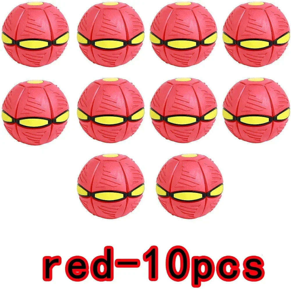 10pcs Flying Saucer Ball Outdoor Parent Children Toy Foot Magic Deformation Foot Pressure Decompression Vent Teasing Dogs Ball - KIMLUD