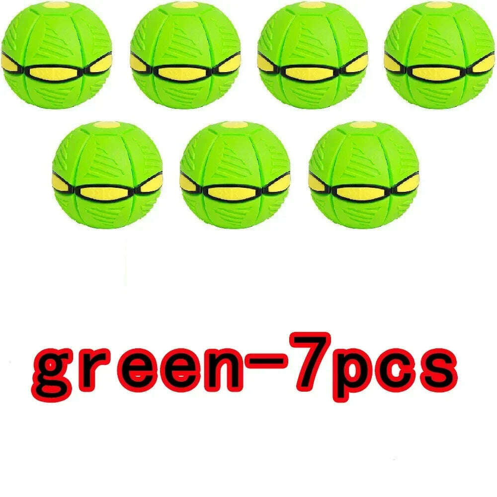 KIMLUD, 10pcs Flying Saucer Ball Outdoor Parent Children Toy Foot Magic Deformation Foot Pressure Decompression Vent Teasing Dogs Ball, green 7pcs, KIMLUD APPAREL - Womens Clothes