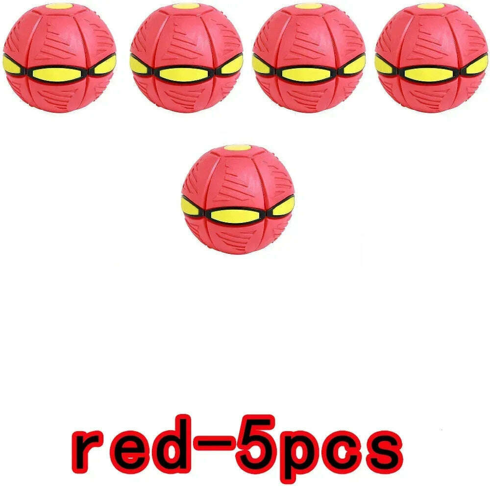 KIMLUD, 10pcs Flying Saucer Ball Outdoor Parent Children Toy Foot Magic Deformation Foot Pressure Decompression Vent Teasing Dogs Ball, red 5pcs, KIMLUD APPAREL - Womens Clothes