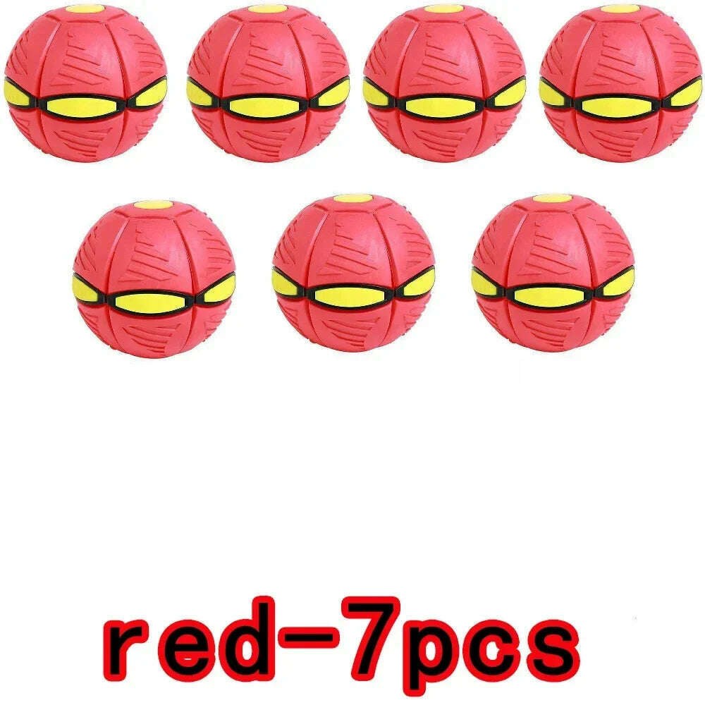 KIMLUD, 10pcs Flying Saucer Ball Outdoor Parent Children Toy Foot Magic Deformation Foot Pressure Decompression Vent Teasing Dogs Ball, red 7pcs, KIMLUD APPAREL - Womens Clothes