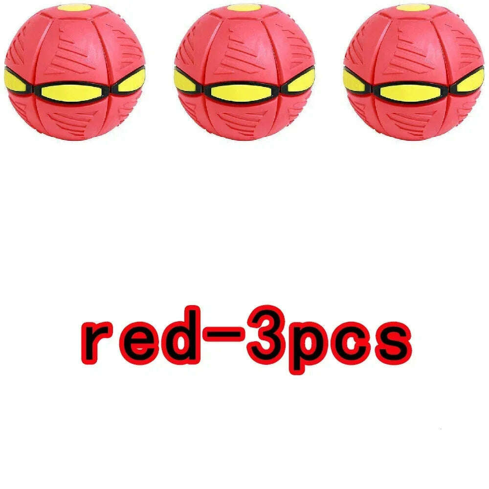 KIMLUD, 10pcs Flying Saucer Ball Outdoor Parent Children Toy Foot Magic Deformation Foot Pressure Decompression Vent Teasing Dogs Ball, red 3pcs, KIMLUD APPAREL - Womens Clothes