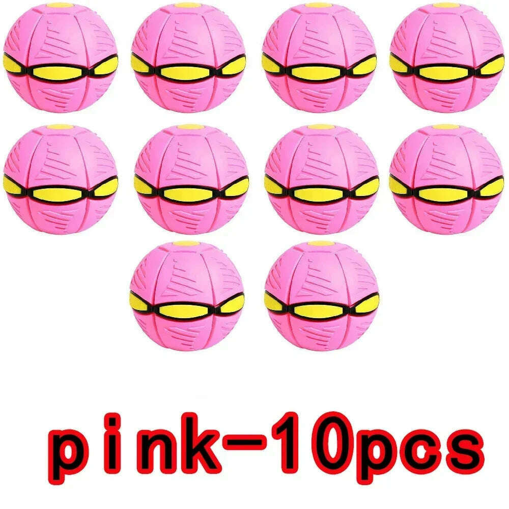 KIMLUD, 10pcs Flying Saucer Ball Outdoor Parent Children Toy Foot Magic Deformation Foot Pressure Decompression Vent Teasing Dogs Ball, pink 10pcs, KIMLUD APPAREL - Womens Clothes