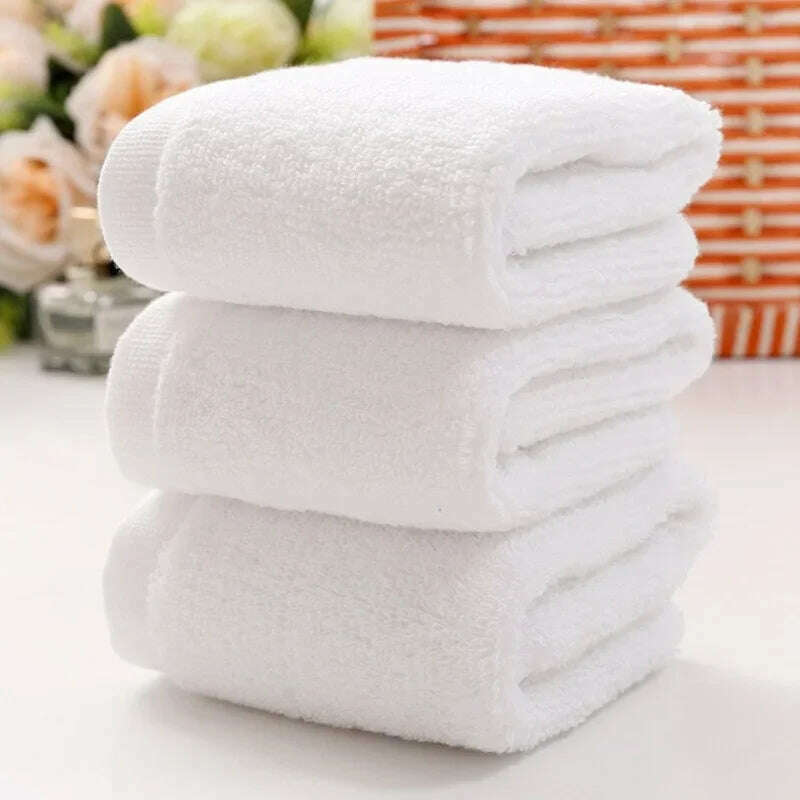 KIMLUD, 10pcs/lot Good Quality White Cheap Face Towel Small Hand Towels Kitchen Towel Hotel Restaurant Kindergarten Cotton Towel, KIMLUD Womens Clothes