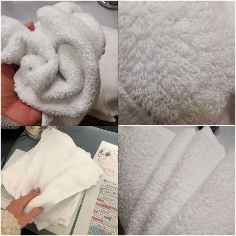 KIMLUD, 10pcs/lot Good Quality White Cheap Face Towel Small Hand Towels Kitchen Towel Hotel Restaurant Kindergarten Cotton Towel, KIMLUD Womens Clothes