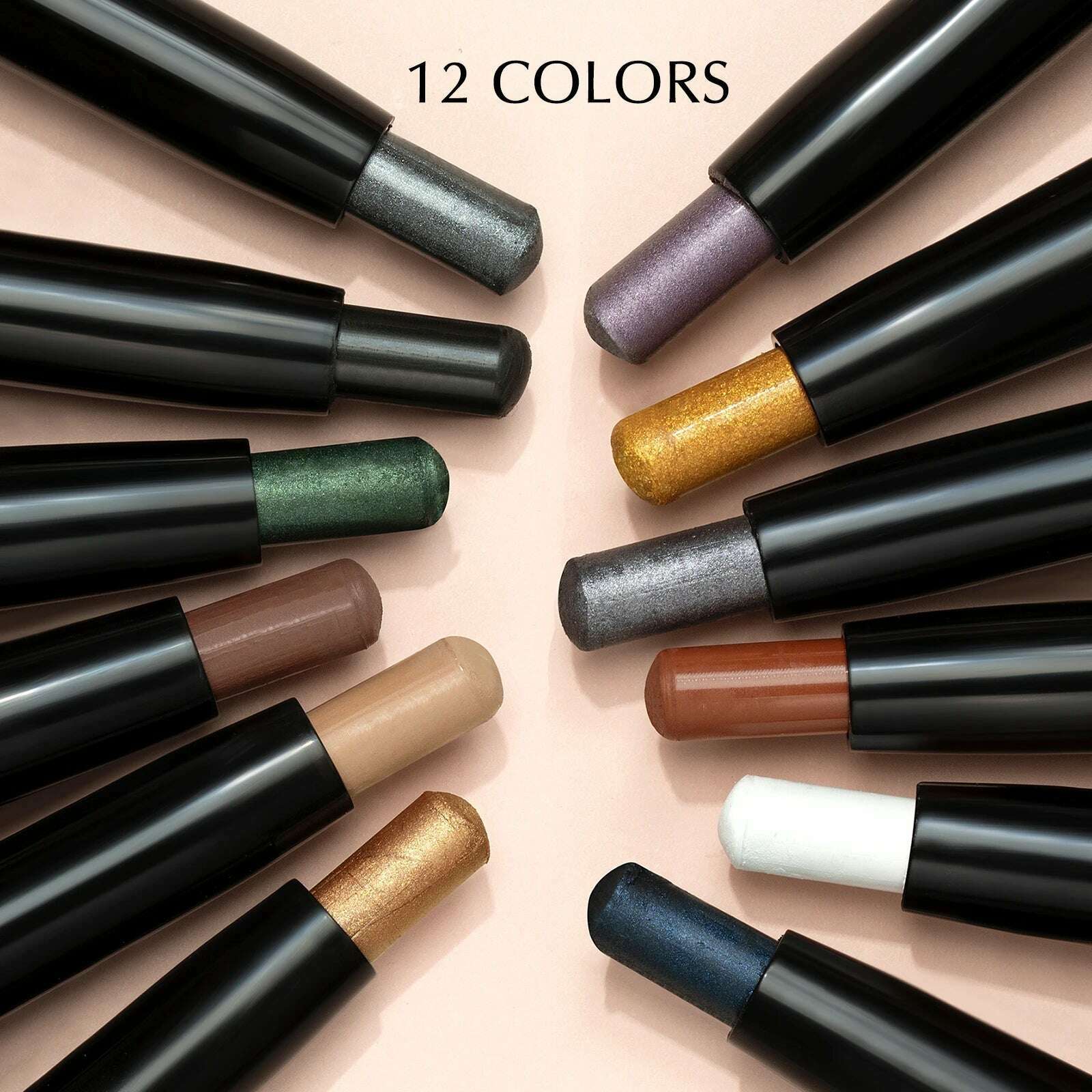 KIMLUD, 12 Color Highlighter Eyeshadow Pencil Waterproof Glitter Matte Nude Eye Shadow Makeup Pigment Pearlescent Silkworm Eyeshadow Pen, KIMLUD Womens Clothes