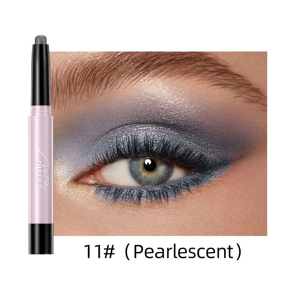 KIMLUD, 12 Color Highlighter Eyeshadow Pencil Waterproof Glitter Matte Nude Eye Shadow Makeup Pigment Pearlescent Silkworm Eyeshadow Pen, 11 Pearlescent, KIMLUD APPAREL - Womens Clothes