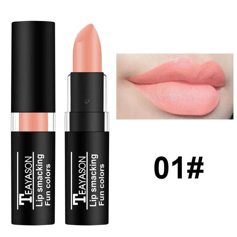 KIMLUD, 12 Colors Blue Black White Vampire Color Matte Lipstick Waterproof Retro Dark Color Lipsticks Holloween Party Makeup Cosmetics, 01, KIMLUD APPAREL - Womens Clothes