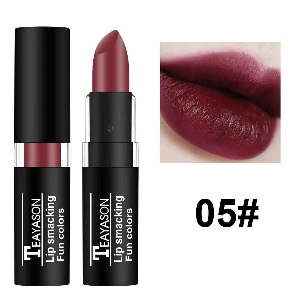 KIMLUD, 12 Colors Blue Black White Vampire Color Matte Lipstick Waterproof Retro Dark Color Lipsticks Holloween Party Makeup Cosmetics, 05, KIMLUD APPAREL - Womens Clothes