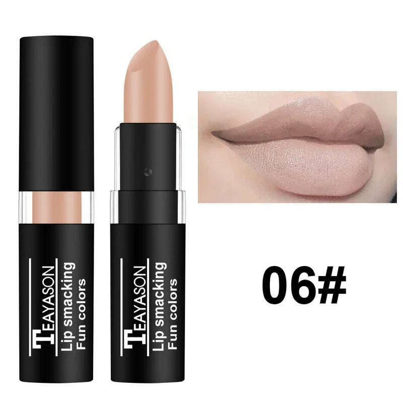 KIMLUD, 12 Colors Blue Black White Vampire Color Matte Lipstick Waterproof Retro Dark Color Lipsticks Holloween Party Makeup Cosmetics, 06, KIMLUD APPAREL - Womens Clothes